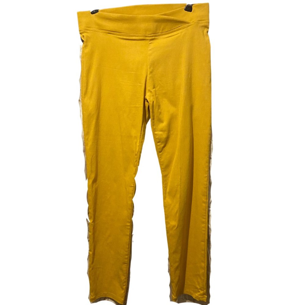Vizio yellow mustard cropped legging pants size M